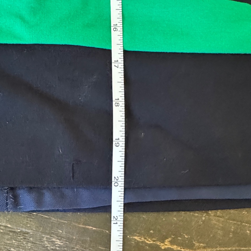 Navy Striped Skirt Suit with Green Accents - Picture 6 of 6